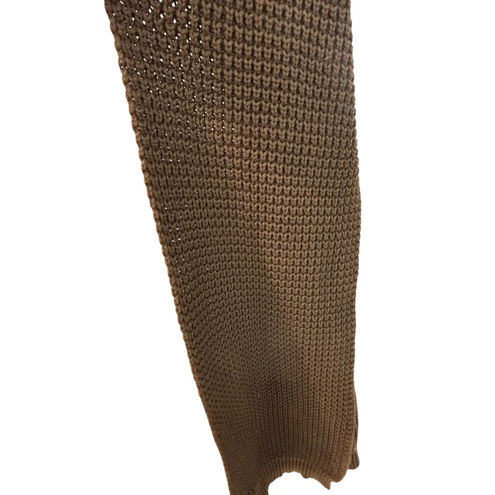 Aime Leon Dore Brown Chunky Rib Knit Scarf 100% Cotton Heavyweight